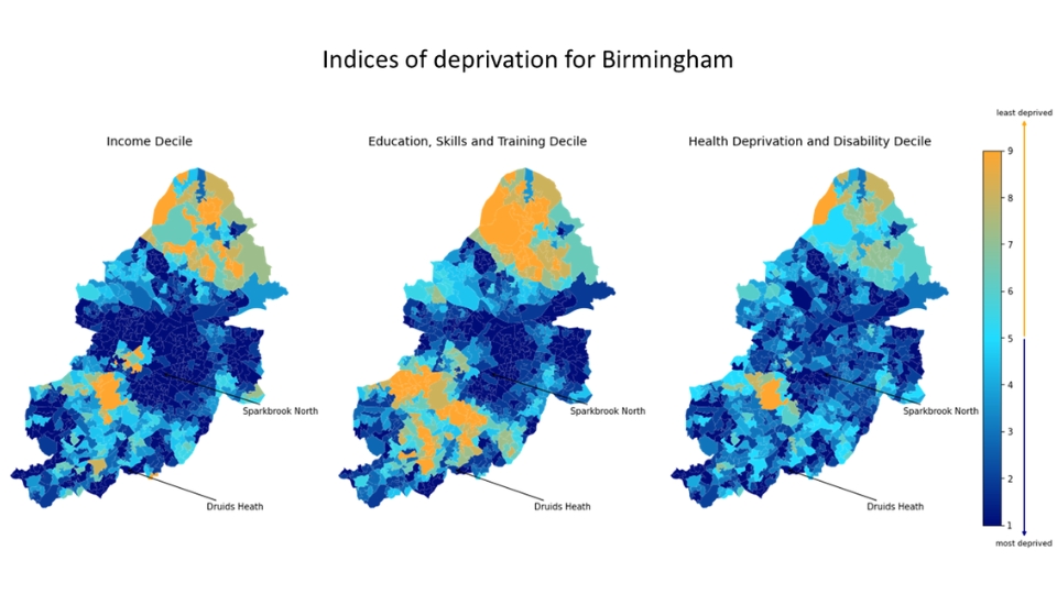 Indices of deprivation in Birmingham