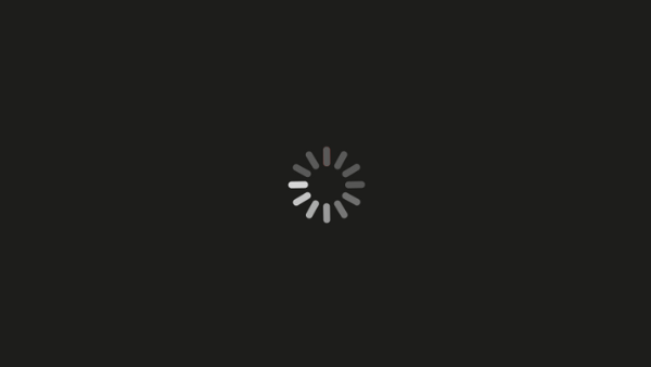 A black screen with a gray loading spinner in the center, depicting a common loading or buffering icon.